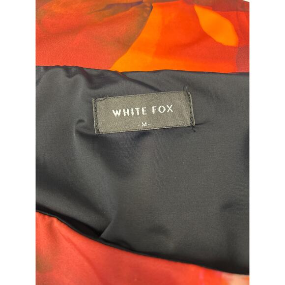 White Fox Boutique Sweet Salutations Maxi Skirt Ember Red & Black Floral Size  M - Picture 9 of 12